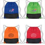 JH3384 Non-Woven Two-Tone Drawstring Sports Pack with Custom Imprint